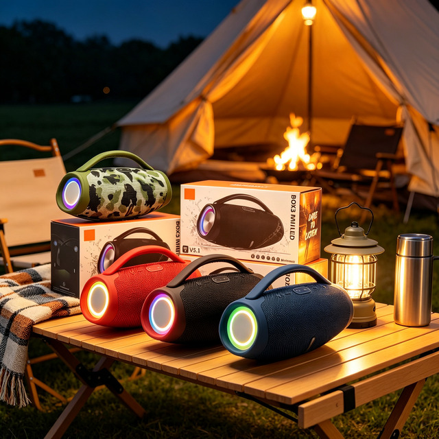 Boombox 3 Mini Wireless Speaker Portable Outdoor RGB Light Bass Sound Column Music Stereo Speaker for Party Camping Subwoofer