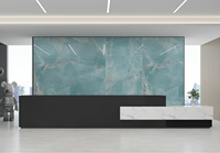 Usine de traitement professionnelle en Chine Dalles de pierre frittée artificielles en jade bleu Peal Plinthe de marbre en pierre frittée à chaud