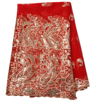 Tissu de robe en dentelle africaine en tulle brodé et pailleté, polyester/coton, 90 couleurs