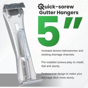 Supports de gouttière de 5, 6 et 7 pouces en alliage d'aluminium, crochets à vis utilisés pour fixer les gouttières - Product Image 1