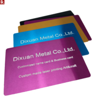 Dompet Kartu Bisnis Kustom Anodized Aluminium Kartu Laser Ukiran Logam Kosong Bisnis Aluminium Disesuaikan Logo Lembar Berlapis