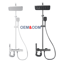 Ensemble de douche mural numérique en aluminium pour salle de bain, avec cascade, pluie, fonction piano, massage intelligent et thermostat