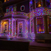 Guirlande lumineuse LED à télécommande intérieure/extérieure, imperméable, rideau de glaçons pour Noël, IP65, cour, vue sur la rue, mariage
