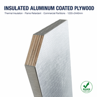 Panneaux décoratifs en contreplaqué et bois isolés, revêtus d'aluminium, pour cloisons et plafonds commerciaux