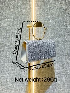 New Cross-border Evening <b>Clutch</b> Crossbody Bag for Women Wedding Party High-end Elegant Handbag With Rhinestone Polyester Tanjing - Product Image 5