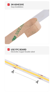 Bande LED COB longue durée, ruban LED flexible, bande LED COB découpable pour la décoration de la maison, éclairage de plafond - Product Image 4