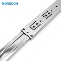 Glissière télescopique de tiroir de meuble moderne et robuste, 40 mm, 3 volets, 450 mm de long, avec roulement à billes latéral, pour cuisine et salle de sport