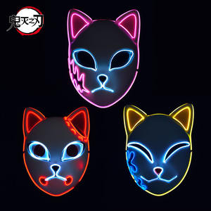 <span class=keywords><strong>Maschera</strong></span> di <span class=keywords><strong>Halloween</strong></span> LED Luminosa Spaventosa a Forma di Volpe Anime in PVC Multicolore per Feste e Spettacoli con Batterie Incluse per Adulti - Product Image 5