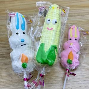 HY Toys Cute Cartoon Rabbit Animal Modeling String Marshmallow Lollipops Kids Candy Snacks en Halal Certified Sets - Product Image 2