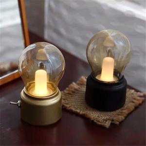 Lámpara LED, luz nocturna, retro, USB, recargable, bola de luz, luminaria, luces de escritorio, luces de mesa, lámpara decorativa portátil para mesita de noche - Product Image 3