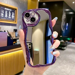 Luxury Electroplate TPU Mirror Plating Makeup Phone Case For IPhone 11 12 13 14 15 Pro Max Girls Mirror Phone Shell