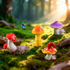 Miniature Epoxy Resin Mushroom Fairy Garden Jewelry <b>Box</b> Model Home Decor Cake Decoration DIY Crafts Landscape Plant Pots - Product Image 2