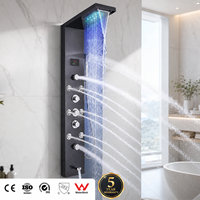 Ensemble de douche intelligent numérique en acier inoxydable SUS304 brossé or PVD, personnalisé OEM/ODM, pour projets hôteliers