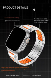 <span class=keywords><strong>Bracelet</strong></span> de montre en alliage d'aluminium et de titane de haute qualité pour <span class=keywords><strong>Apple</strong></span> <span class=keywords><strong>Watch</strong></span> 49 46 42 40 mm <span class=keywords><strong>Ultra</strong></span>, <span class=keywords><strong>bracelet</strong></span> réglable en caoutchouc inoxydable avec incrustation 5G - Product Image 3