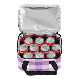 Sac isotherme portable personnalisé violet uni, grand format, pour pique-nique, activités de plein air et transport de repas - Product Image 6