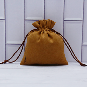 Pochettes en daim pour bijoux, pochette marron pour bijoux, de luxe, avec logo personnalisé - Product Image 5