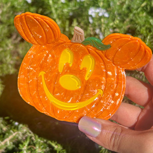 Pince à cheveux Citrouille 12 cm, Accessoire de tête d'Halloween, Unisexe, en Acétate - Product Image 2