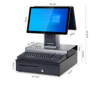 Sistema POS YueCool T17 Usado con Pantalla Táctil Capacitiva, Bluetooth/Wi-Fi Inalámbrico, Caja Registradora para Supermercado