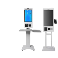 Kiosco de Autoservicio de 21.5, 27 y 32 Pulgadas para Montaje en Pared, Impresora de Tickets de Pago para Restaurantes, Kiosco de Autoservicio para Hoteles con Pedidos y Pagos con Tarjeta de Crédito