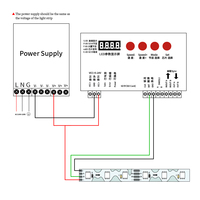 Controlador de Píxeles LED Programable K-8000C K-1000C T8, 8 Puertos de Salida, Tarjeta SD, Control DMX SPI Fuera de Línea para Luces LED RGB Direccionables