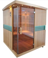 Sauna de Infrarrojos Lejanos de Diseño Moderno para 6 Personas, Bajo EMF, para Uso Comercial y Doméstico, con Madera de Hemlock Sólida de Calidad Comercial