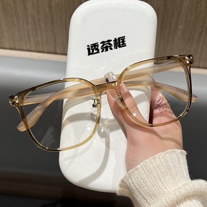 Monture de lunettes rectangulaire ultra-légère style coréen en TR90 pour femmes, avec verres PC pleine monture, design léger, pour grands visages - Product Image 2