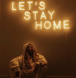 Koncept Envío Directo 24 pulgadas LET'S STAY HOME luz <span class=keywords><strong>de</strong></span> neón LED Luz <span class=keywords><strong>de</strong></span> neón Publicidad Letrero <span class=keywords><strong>de</strong></span> neón LED personalizado - Product Image 1