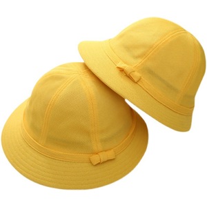 Yellow Mesh Fisherman Hat For Kids Breathable Sun Protection Outdoor Use - Product Image 1