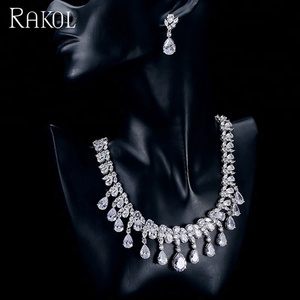 RAKOL SP067 Ensemble de bijoux de mariage de luxe en zircon CZ pour mariée - Product Image 1