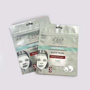 Bolsita de sellado térmico de tres lados Bolsa de embalaje de papel de aluminio Sello Cosmético Cuidado DE LA PIEL Bolsa facial Hoja Máscara Embalaje - Product Image 3