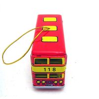 Ornement de bus à deux étages pour collection ou décoration Jouets en étain vintage