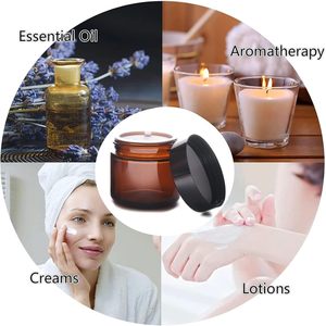 Pots cosmétiques de luxe vides avec couvercle à vis en or rose, capacités de 100 ml à 500 ml, à large ouverture pour crème contour des yeux et beurre corporel - Product Image 4