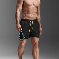Shorts de course décontractés Joya Apparel Guangzhou, personnalisés, vert néon, 5 pouces, doublés, entièrement fendus, sans coutures, de qualité supérieure