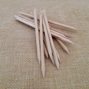 100pcs Nail Art Design Orange Wood Cuticle Sticks One end Spade and One end sharp point