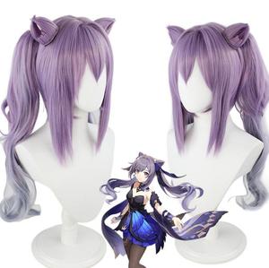 Ecowalson Disfraz de Cosplay de Anime Keqing, Nuevo Traje de Juego, Precioso y Sexy Vestido de Ke Qing Genshin, <span class=keywords><strong>Peluca</strong></span> y Accesorios de Cómic - Product Image 6