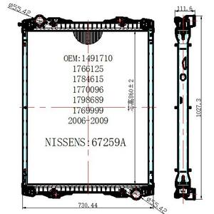 Radiadores para Camiones Scania (1861737 1739550 16923332 1674136) Nuevo Sistema de Refrigeración para Modelo de Auto Hecho de Plástico y Aluminio - Product Image 1