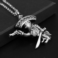 Collier avec pendentif classique pour femmes et hommes, bande MC de couleur Bronze et argent, à la mode, film