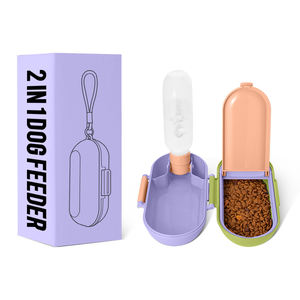 Ücretsiz örnek stok taşınabilir 2 1 köpek su şişesi kase ve gıda konteyner açık seyahat için yürüyüş batonu kamp Pet besleme - Product Image 2