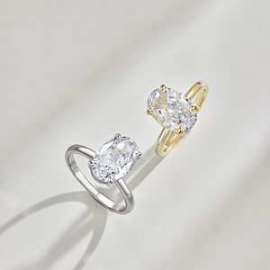 Anillos de Compromiso y Promesa de Boda Dylam de Plata de Ley 925 con Rodio y Chapado en Oro de 18K, Solitario de 3.5 Quilates 8A con Corte Iced Out - Product Image 3