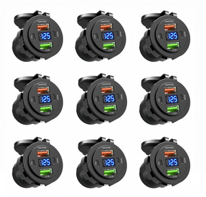 2 USB-C autolader stopcontact 12V <span class=keywords><strong>voltmeter</strong></span> PD30W 3.1A snelladen paneelmontage maritieme aansluiting - Product Image 5