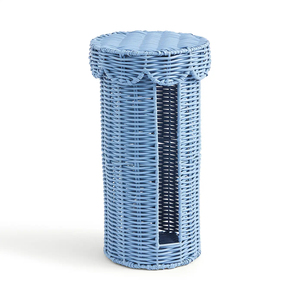 Portarotolo per Carta Igienica <span class=keywords><strong>in</strong></span> <span class=keywords><strong>Vimini</strong></span> di Alta Qualità con Manico <span class=keywords><strong>in</strong></span> Legno, Intrecciato a Mano, Contenitore Ecologico per Bagno - Product Image 5