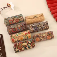 Boîte cadeau à rouge à lèvres de style chinois vintage, boîte de rangement pliable de luxe simple pour rouge à lèvres, étui d'emballage pastoral pour rouge à lèvres