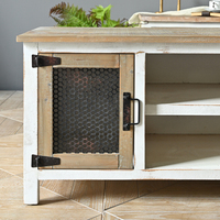 Meuble TV console en bois fait main style ferme 2026 avec rangement pour salons d'appartements et d'hôtels
