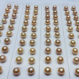 Hạt ngọc trai nước ngọt Edison tròn màu đào 11-12mm, màu tự nhiên, hạt rời, được ghép đôi để làm đồ trang sức - Product Image 1