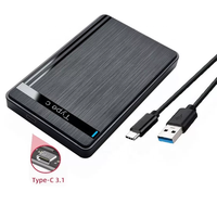 Boîtier externe pour disque dur SSD SATA 2,5 pouces USB 3.1 en plastique, style brossé, OEM, fabriqué en Chine