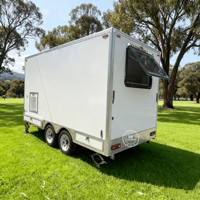 Remorque de bureau mobile de chantier, conteneur, 4 roues, bureau de chantier extérieur avec salle de bain, remorque de bureau portable