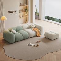 Ensemble de canapés modulaires en bois massif de style crème français pour petit appartement, canapé puf de luxe léger pour salon, éponge haute densité
