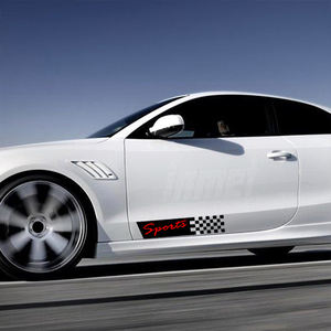 สติกเกอร์ไวนิลติดประตูลายธงลายตารางตกแต่งอุปกรณ์เสริมรถยนต์สติกเกอร์ติดรถรูปตัวประตูสติกเกอร์ติดรถแข่งแรลลี่กีฬา - Product Image 4