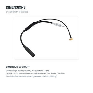 Auto-Antennenadapter DIN-Stecker auf SMB-Stecker <span class=keywords><strong>DAB</strong></span> AM FM <span class=keywords><strong>Splitter</strong></span> 12V Aktiver Verstärker RG58 OEM ODM Großhandel - Product Image 4