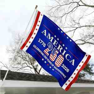 Drapeau des États-Unis 250e anniversaire, 3x5, polyester, double face, 3 couches, haute résistance, protection UV, résistant à la décoloration, 2 œillets en laiton - Product Image 2